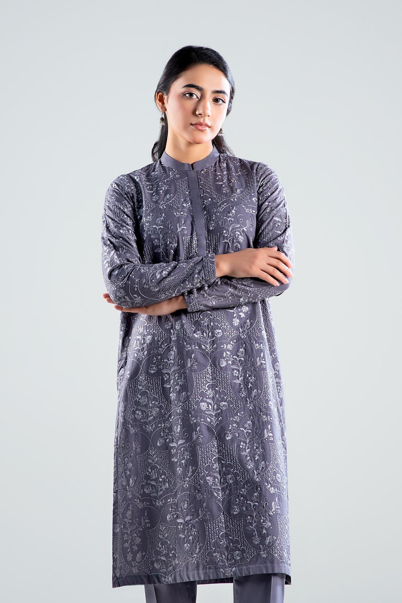 2 Pc Embroidered Cambric Suit