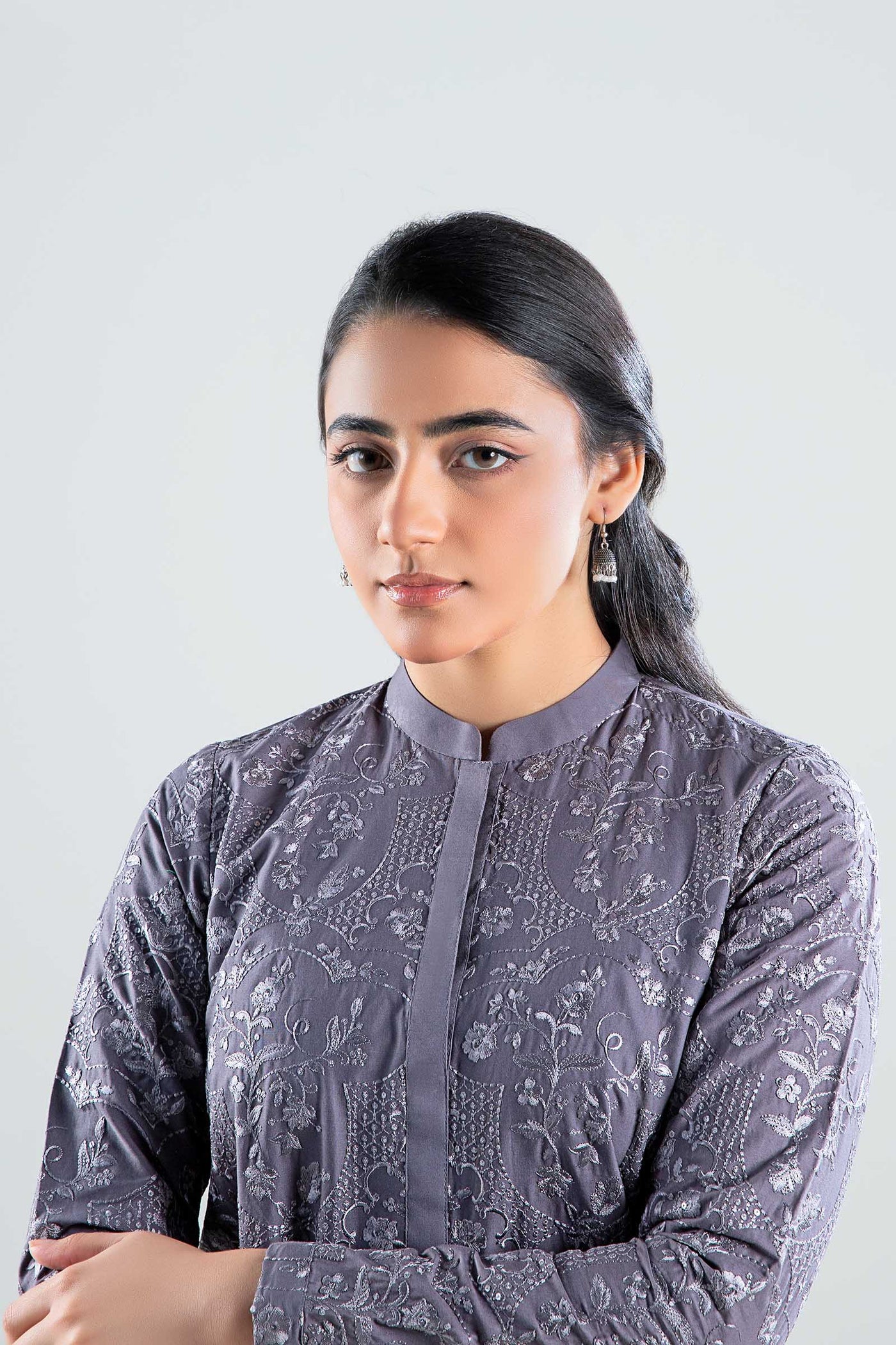 2 Pc Embroidered Cambric Suit