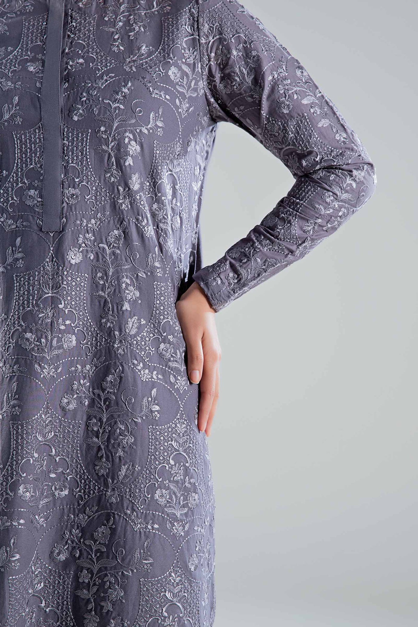 2 Pc Embroidered Cambric Suit