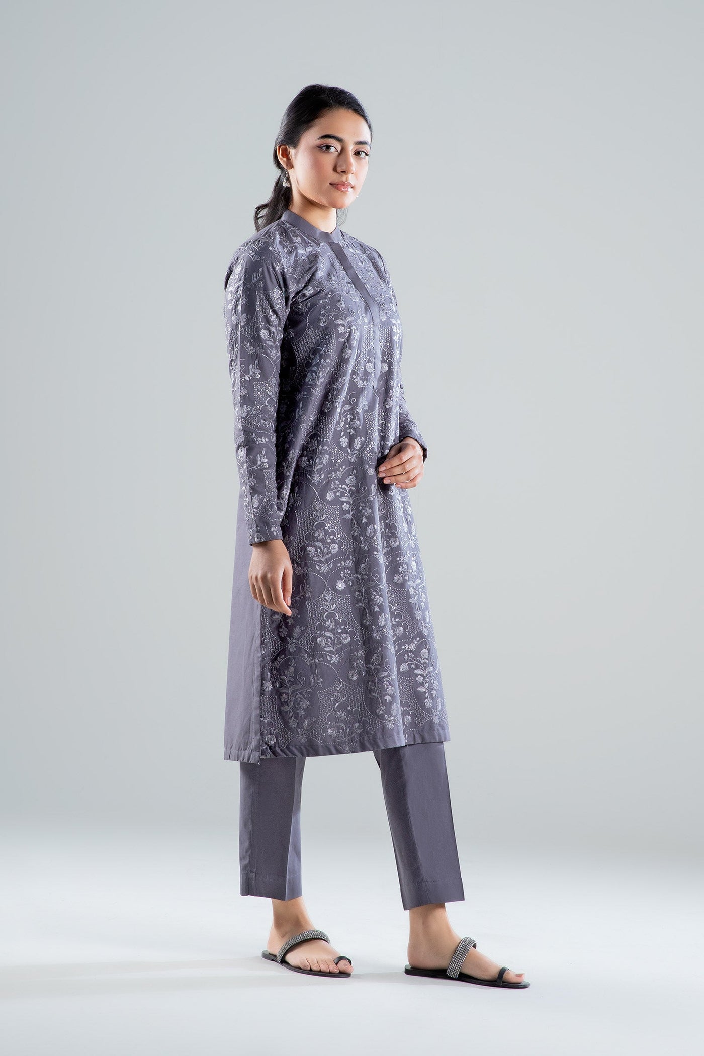 2 Pc Embroidered Cambric Suit