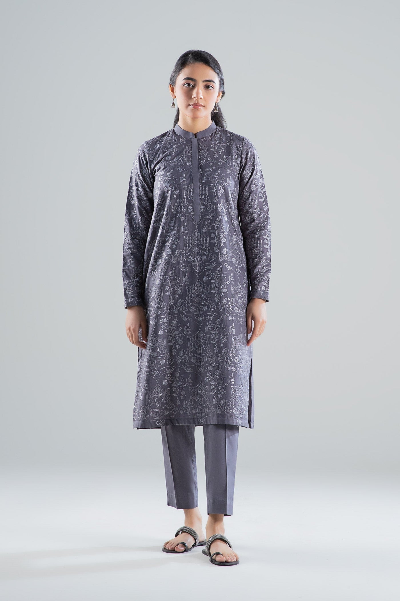 2 Pc Embroidered Cambric Suit
