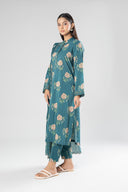 3 Pc Embroidered Slub Suit