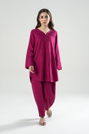 2 Pc Embroidered Linen Suit