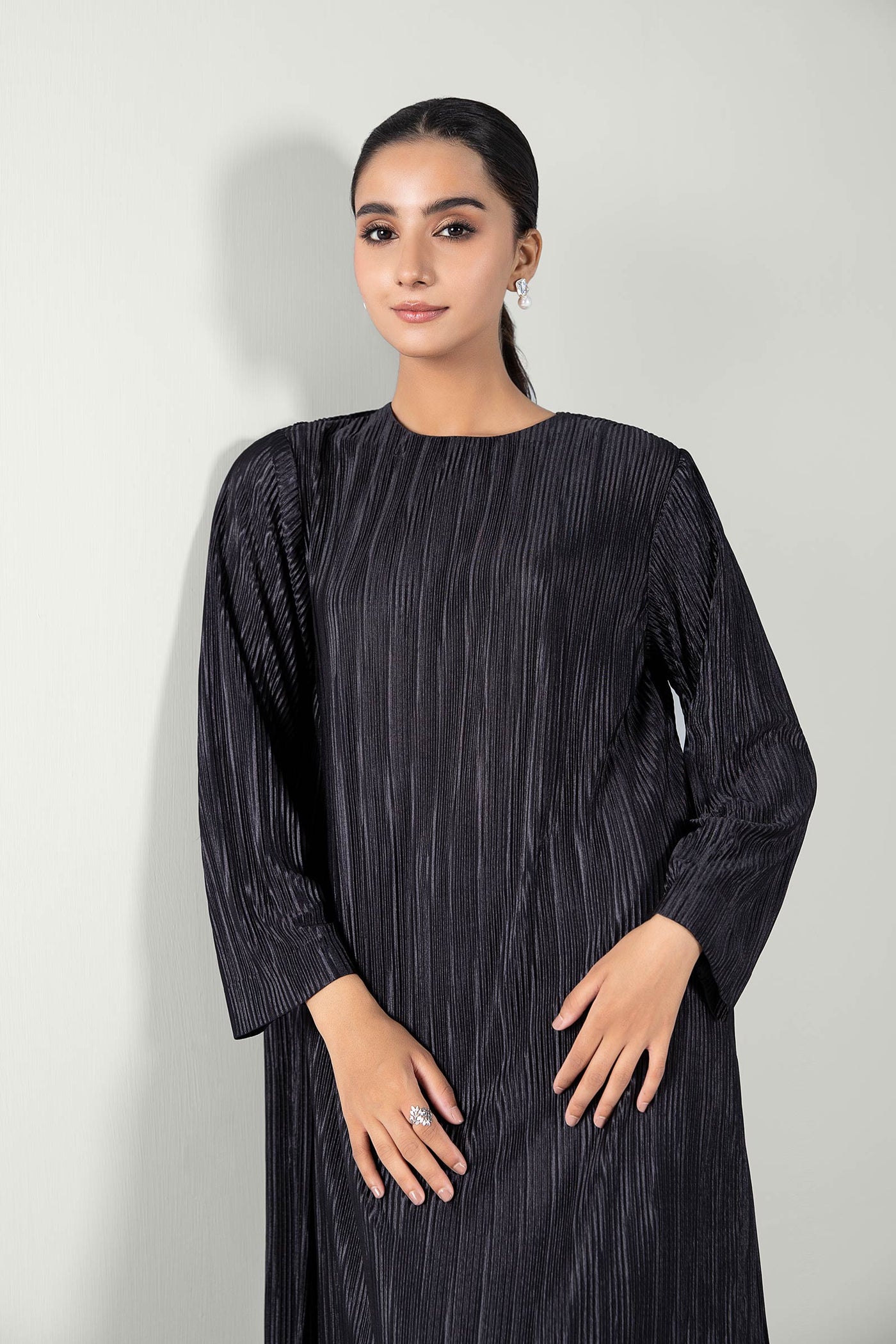 2 Pc Solid Satin Silk Suit