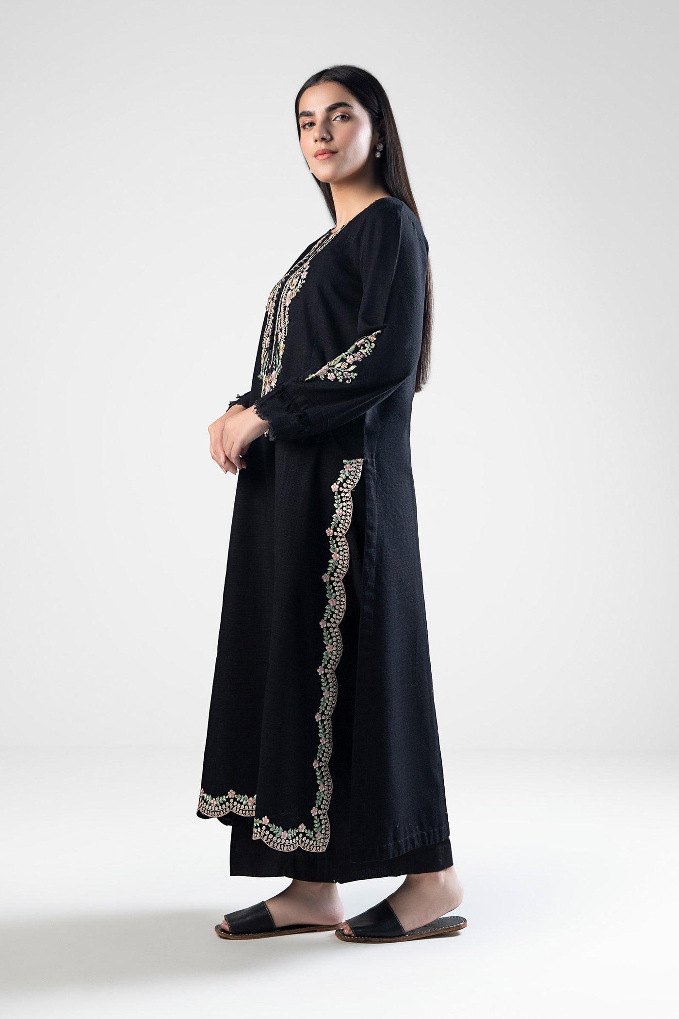 Embroidered Khaddar Shirt