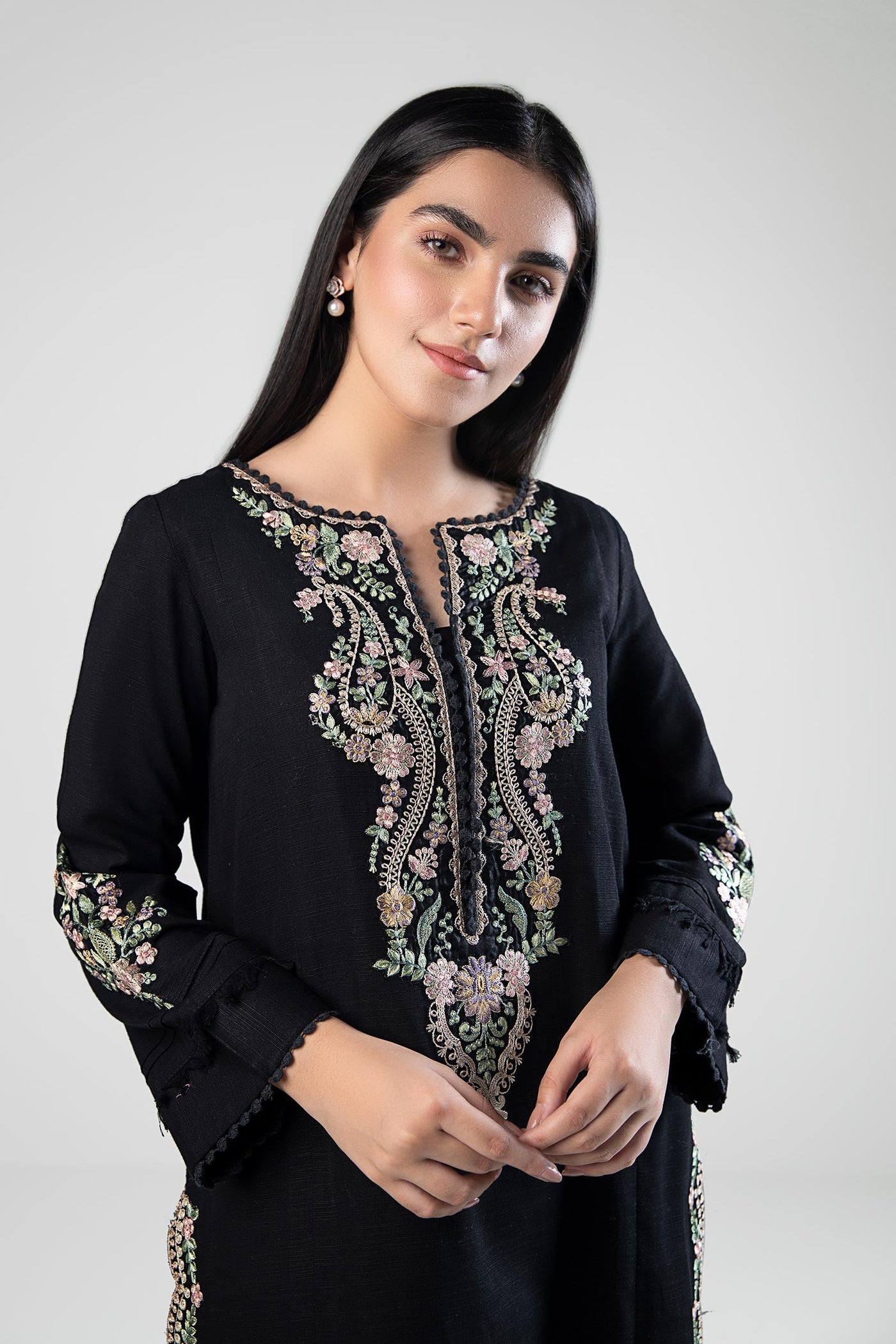 Embroidered Khaddar Shirt
