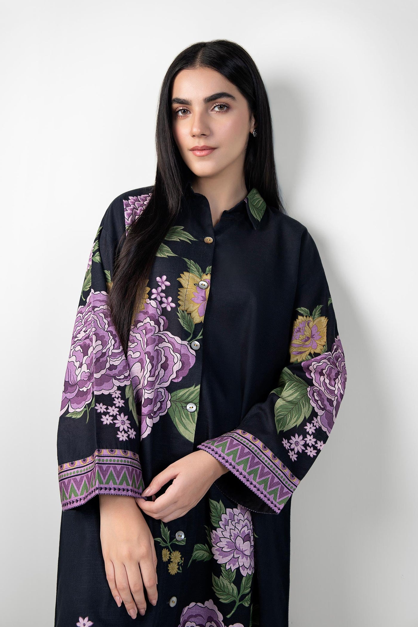 Printed Khaddar Shirt