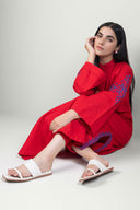 2 Pc Embroidered Crosshatch Slub Suit