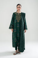 3 Pc Embroidered Karandi Suit