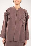 3 Pc Embroidered Poly Wrinkle Suit