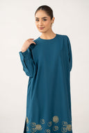 2 Pc Embroidered Crepe Suit