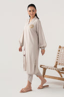 2 Pc Embroidered Crepe Suit
