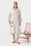 2 Pc Embroidered Crepe Suit