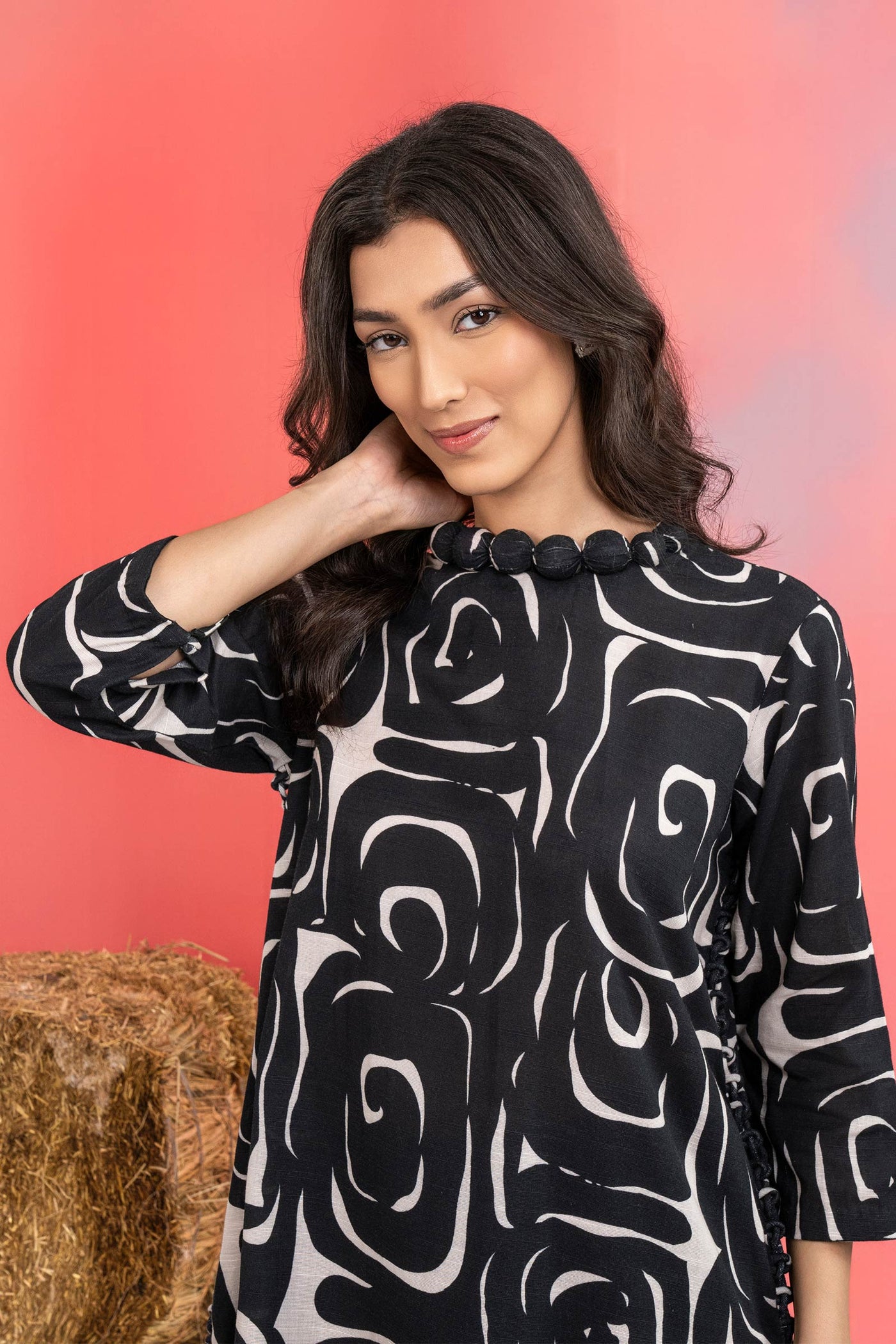 2 Pc Printed Slub Khaddar Suit