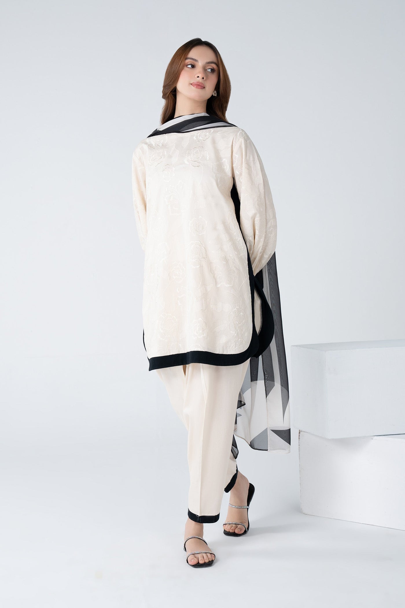 3 Pc Printed Cambric Suit