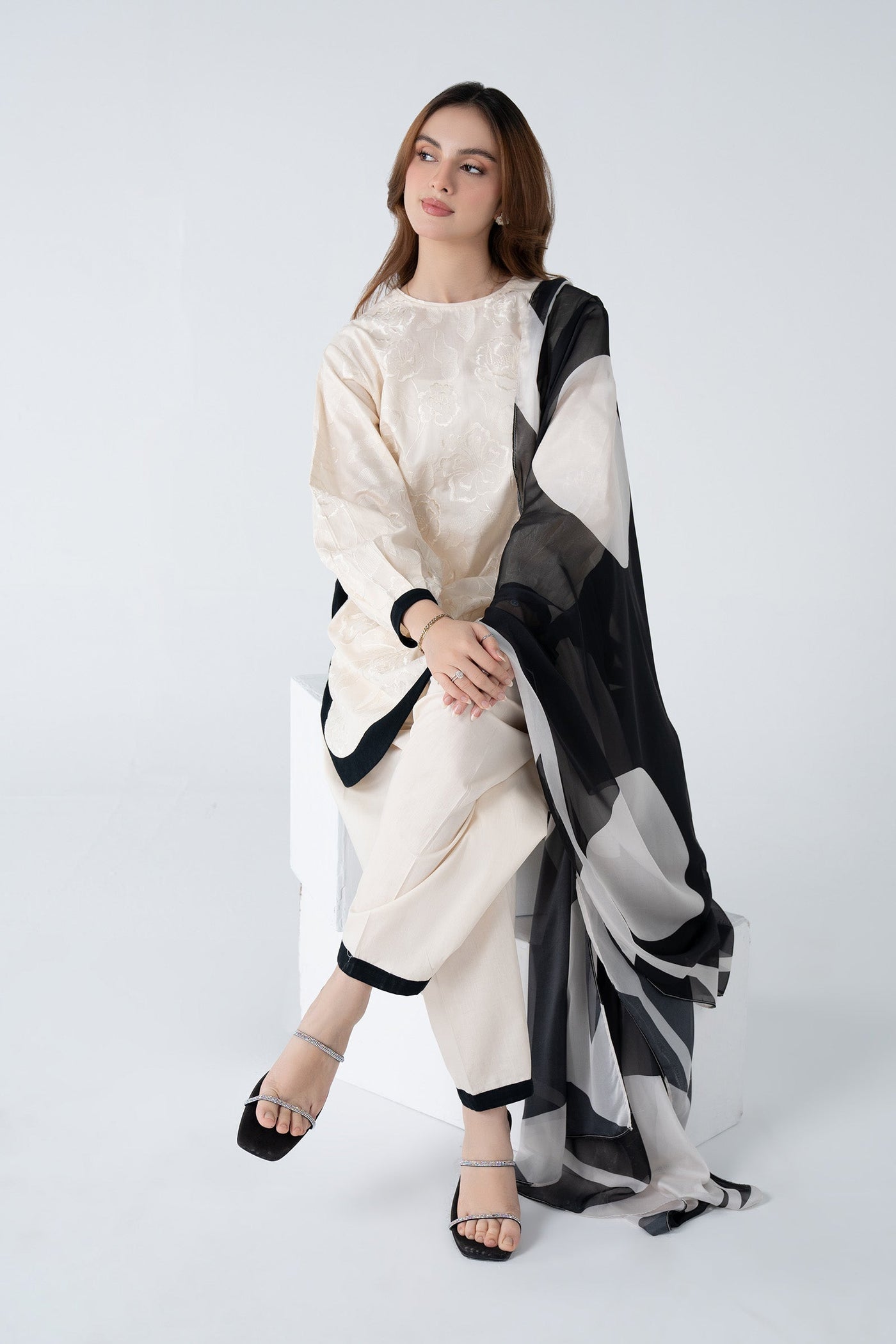 3 Pc Printed Cambric Suit