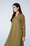 2 Pc Dyed Striped Knitted Suit