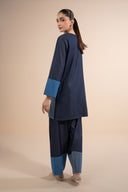 2 Pc Embroidered Tencel Denim Suit