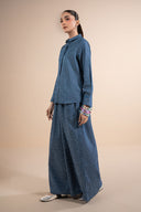 2 Pc Embellished Denim Suit