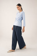 Belted Poplin Top