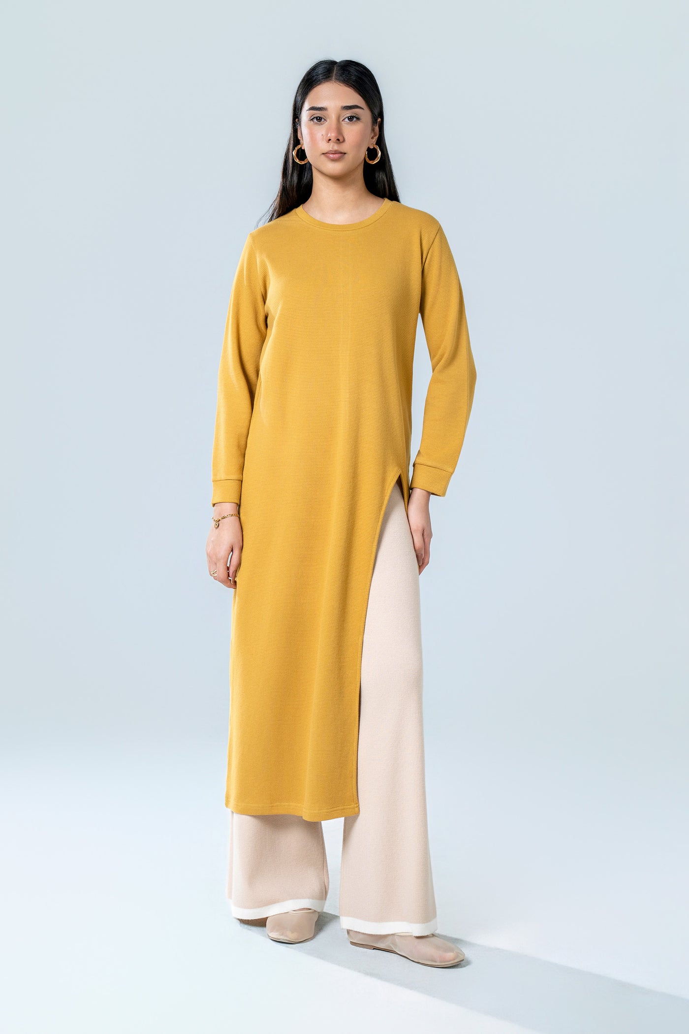 Relaxed Waffle Knit Dress