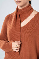 Scarfed Knit Sweater