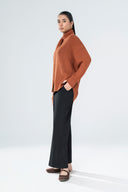 Scarfed Knit Sweater