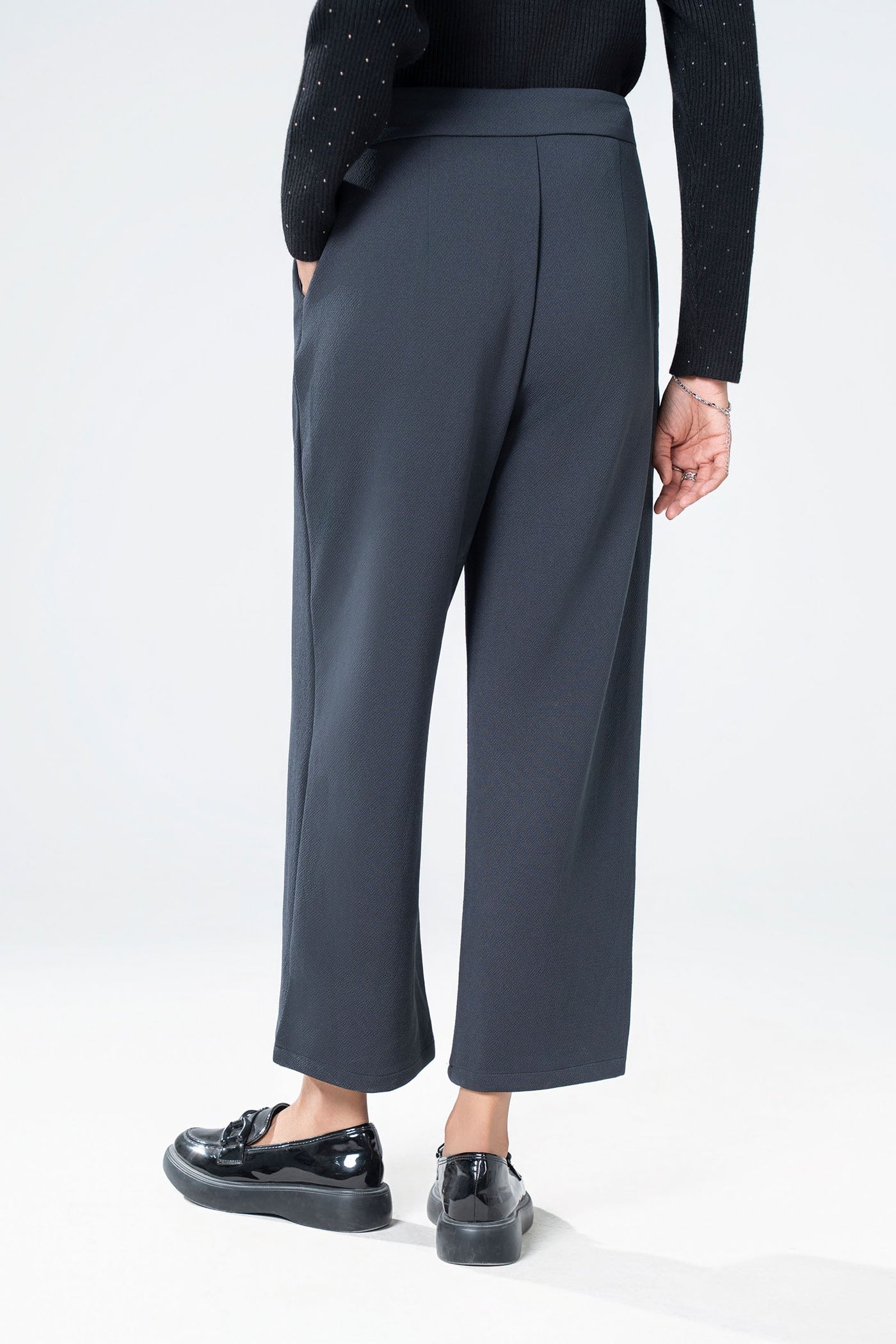 Textured Wide Leg Pants