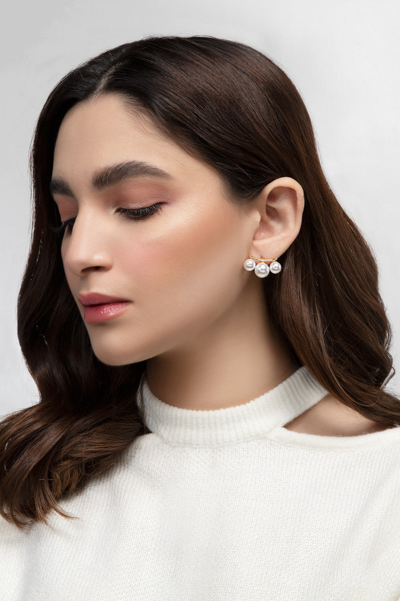 Earrings white aer w21 063 m basics by maria b pk 